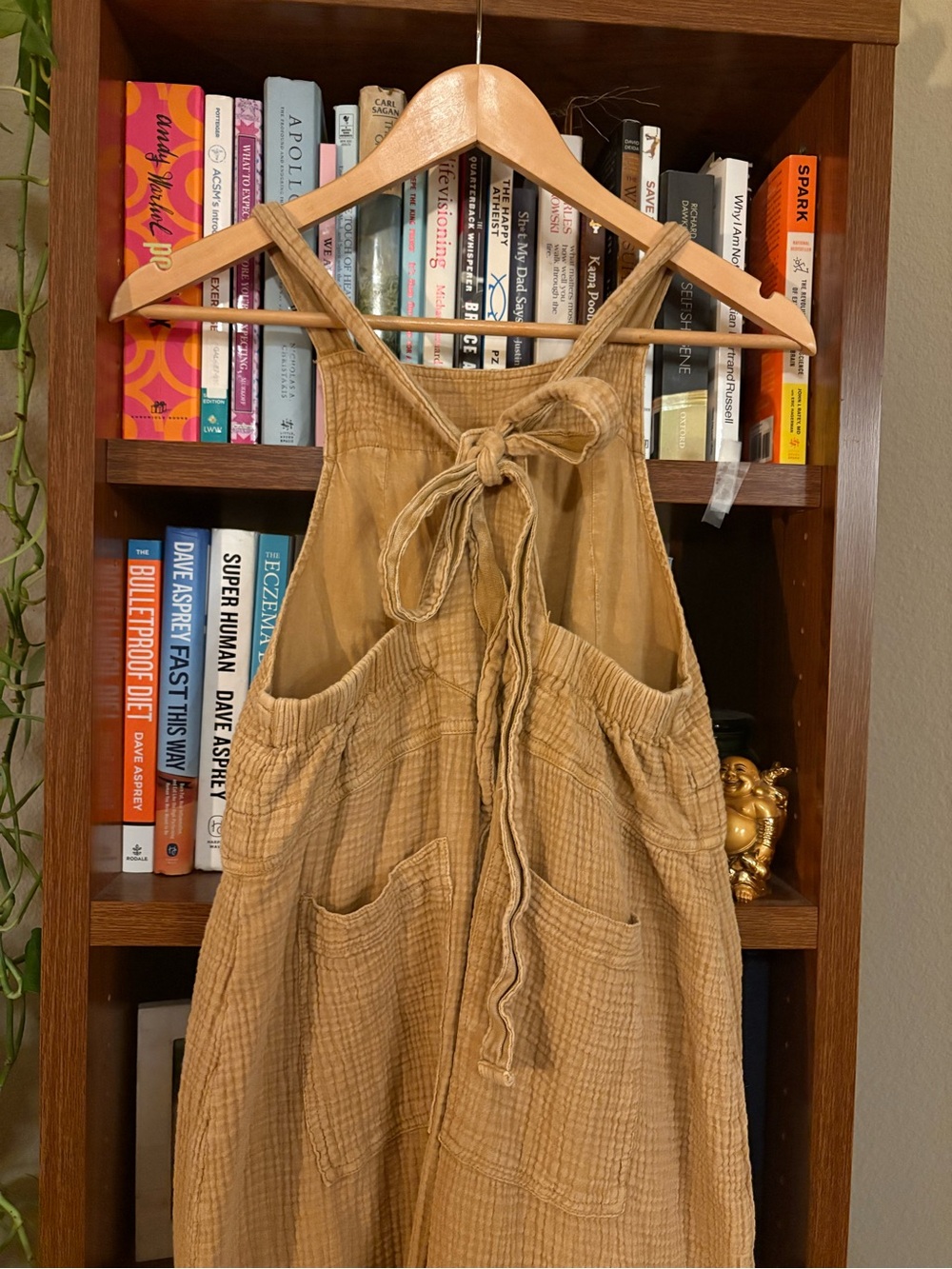 Free People Cyprus Ave Mustard Wide-Leg Cotton Overalls SZ XS - Picture 5 of 16